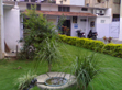 The landscaped hospital grounds.