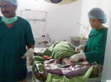 A surgical procedure being carried out.